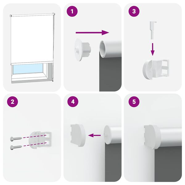 vidaXL Roller Blind Blackout Black 120x230 cm Fabric Width 116.6 cm Polyester