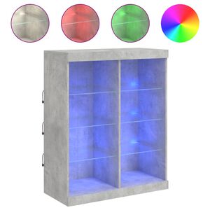 vidaXL Sideboard with LED Lights Concrete Grey 81x37x100 cm