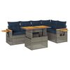 vidaXL 6 Piece Garden Sofa Set with Cushions Grey Poly Rattan Acacia