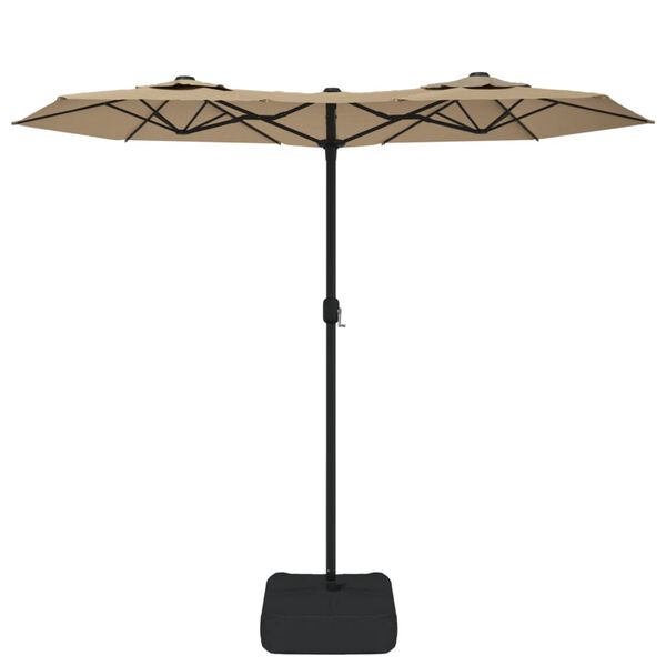vidaXL Double-Head Garden Parasol Taupe 316x145 cm
