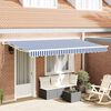vidaXL Awning Replacement Fabric Blue and White 380 x 195 cm Polyester
