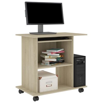 vidaXL Computer Desk Sonoma Oak 80x50x75 cm Engineered Wood