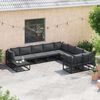 vidaXL Garden Sofa Set with Cushion 9 pcs Black Aluminium