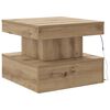 vidaXL Coffee Table with LED Lights Artisian Oak 50x50x40 cm