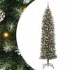 vidaXL Artificial Slim Christmas Tree Green and White 210 cm