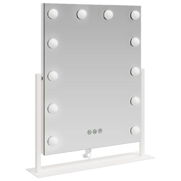 vidaXL LED Vanity Mirror White 44 x 10 x 53 cm Glass and Steel