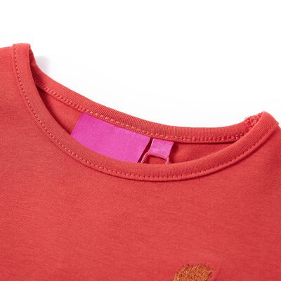 Kids' T-shirt with Long Sleeves Burnt Red 92