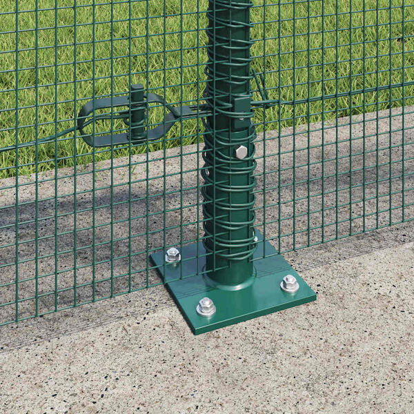 vidaXL Fence Post Green 50 x 0.8 m (12 x 12 mm mesh) Steel and PVC