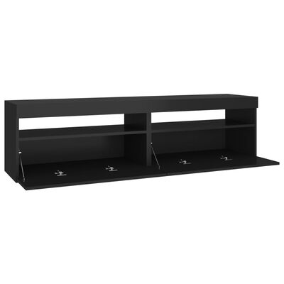 vidaXL TV Cabinets 2 pcs with LED Lights Black 75x35x40 cm