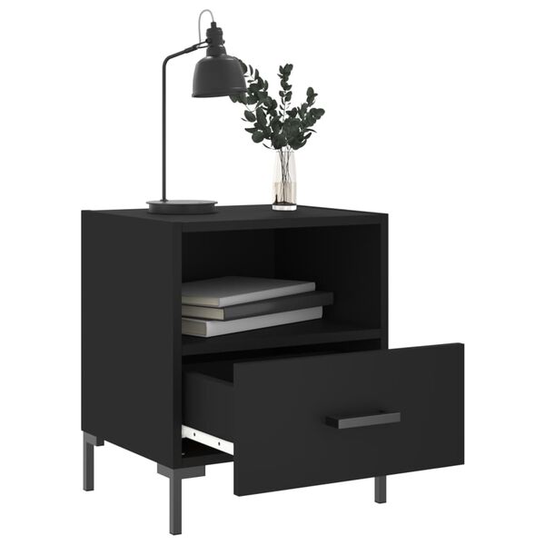vidaXL Bedside Cabinets 2 pcs Black 40x35x47.5 cm Engineered Wood