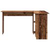 vidaXL Desk with Shelf Old Wood 142 x 102 x 73 cm Engineered Wood