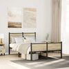 vidaXL Metal Bed Frame without Mattress Sonoma Oak 120x200 cm
