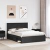 vidaXL Bed Frame with Headboard Black 150 x 200 cm Solid Pine Wood
