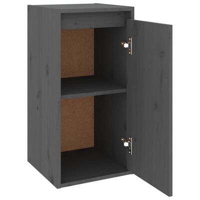 vidaXL Wall Cabinets 2 pcs Grey 30x30x60 cm Solid Wood Pine