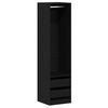 vidaXL Wardrobe with Drawer Black oak 50 x 50 x 200 cm Engineered wood
