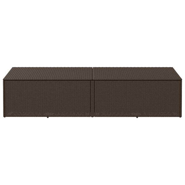 vidaXL Garden Storage Box Brown 220x50x58 cm Poly Rattan