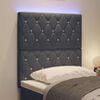 vidaXL LED Headboard with LED Strip Lights Dark Grey 80 cm Polyester