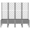 vidaXL Garden Planter with Trellis Light Grey 160x40x142 cm PP