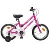 vidaXL Kids Bike 14 Inches for 3-5 Years Old Pink White