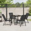 vidaXL Garden Dining Set 5 pcs Black Powder-coated Steel