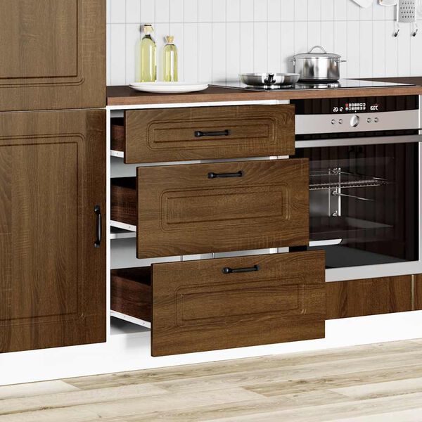vidaXL Kitchen Base Cabinet Kalmar Brown Oak Engineered Wood