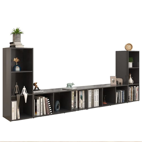 vidaXL TV Cabinets 4 pcs Grey 107x35x37 cm Engineered Wood