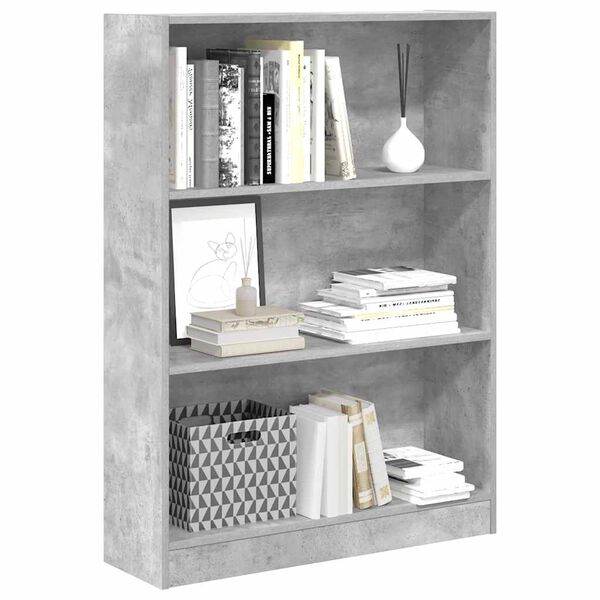 vidaXL Bookcase Concrete Grey 80x24x109 cm Engineered Wood