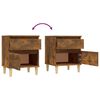 vidaXL Bedside Cabinet Smoked Oak 40x35x50 cm