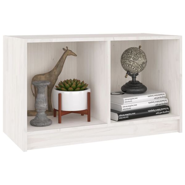 vidaXL TV Cabinet White 70x33x42 cm Solid Pinewood