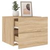 vidaXL Wall-mounted Bedside Cabinet with LED Lights Sonoma Oak