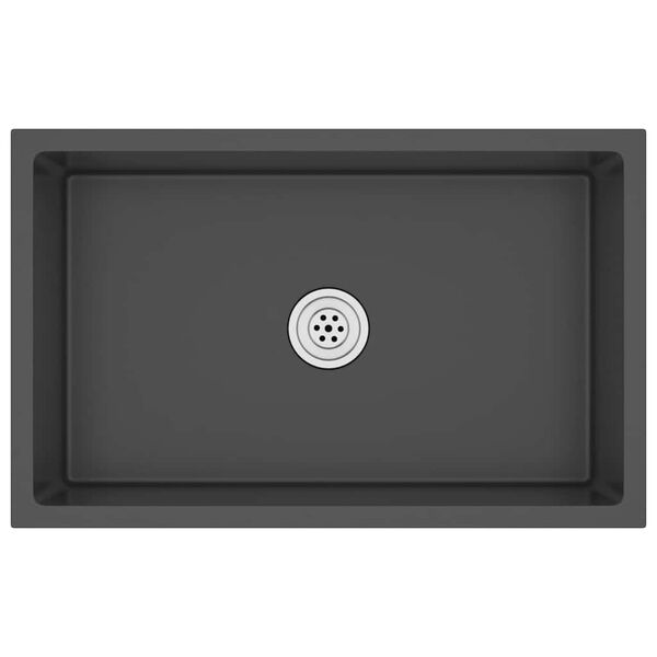 vidaXL Handmade Kitchen Sink Black Stainless Steel