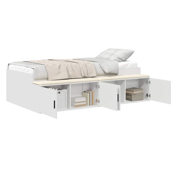 vidaXL Bed Frame with Drawer White 100 x 200 cm Engineered Wood