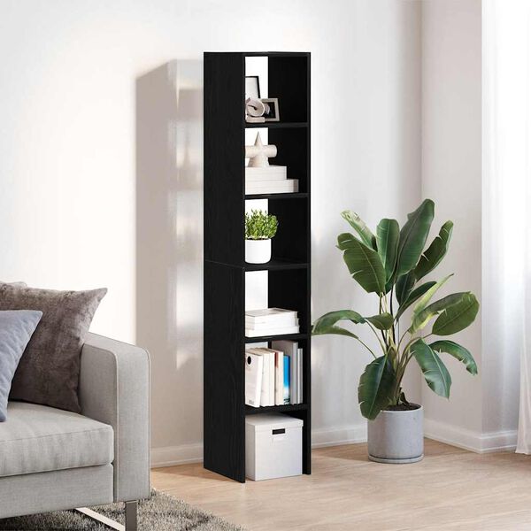 vidaXL Bookcases 2 pcs Stackable Black Oak 30x30x80 cm Engineered Wood