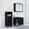 vidaXL Bathroom Furniture Set 3 pcs Black Oak Engineered Wood