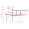 vidaXL Bed Frame without Mattress Pink Metal 90x200 cm