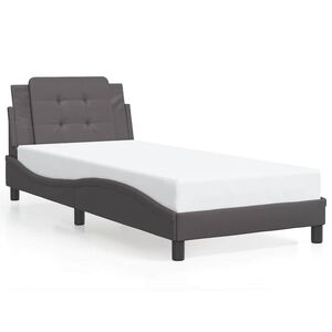 vidaXL Bed Frame without Mattress "Zadar" Grey 90x190 cm Single Faux Leather