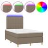 vidaXL Box Spring Bed with Mattress&LED Taupe 120x200 cm Fabric