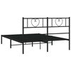 vidaXL Metal Bed Frame without Mattress with Headboard Black 150x200cm