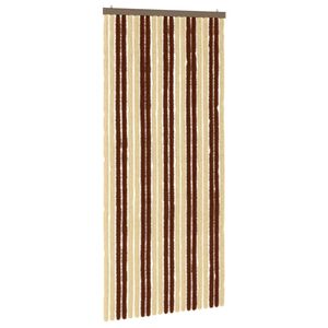 vidaXL Insect Curtain Chenille Brown and Beige 90 x 200 cm 100% PP