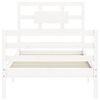 vidaXL Bed Frame without Mattress White Single Solid Wood