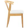 vidaXL Dining Chair 2 pcs Natural and White Solid Rubberwood