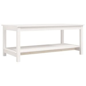 vidaXL Coffee Table White 110x55x45 cm Solid Wood Pine