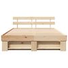vidaXL Bed Frame with Headboard Brown 140 x 200 cm Solid Pine Wood
