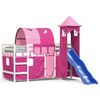 vidaXL Kids' Loft Bed with Tower without Mattress Pink 80x200 cm
