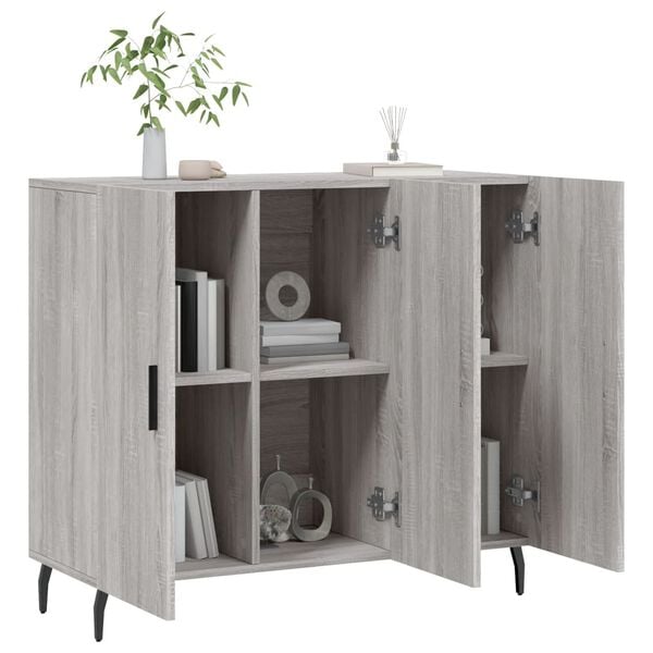 vidaXL Sideboard Grey Sonoma 90x34x80 cm Engineered Wood
