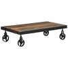 vidaXL Coffee Table with Wheels Solid Reclaimed Wood 100x55x26 cm