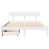 vidaXL Bed Frame without Mattress White 150x200 cm King Size Solid Wood Pine