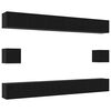 vidaXL TV Cabinet Set 8 pcs Black Oak Engineered Wood