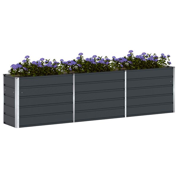 vidaXL Planter Anthracite 290 x 90 x 77 cm Galvanised Steel