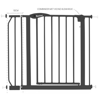 Baninni Safety Gate Extension Vicino 20cm Dark Grey